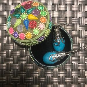 Turquoise and silver earrings